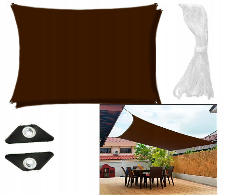 GARDEN SUN SAIL WATERPROOF 4x3 BROWN AWNING SHADDER Packaging status original