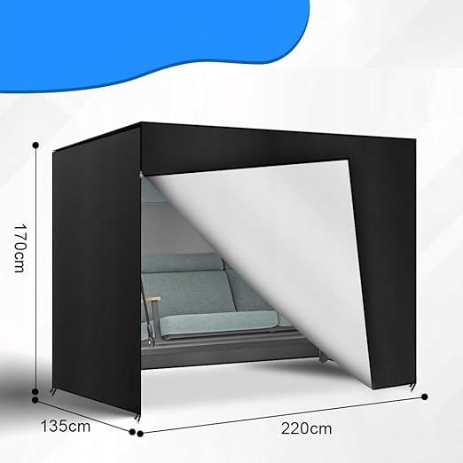 GARDEN SWING COVER DURABLE WATERPROOF LARGE ZIPPER BLACK Color black