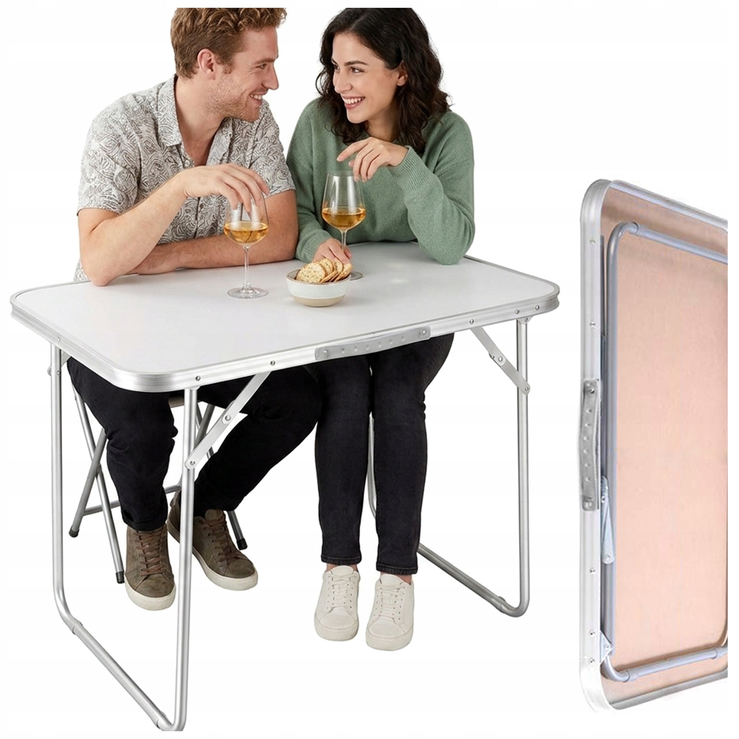 GARDEN TABLE FOLDING CATERING HIKING SUITCASE 80 x 60cm