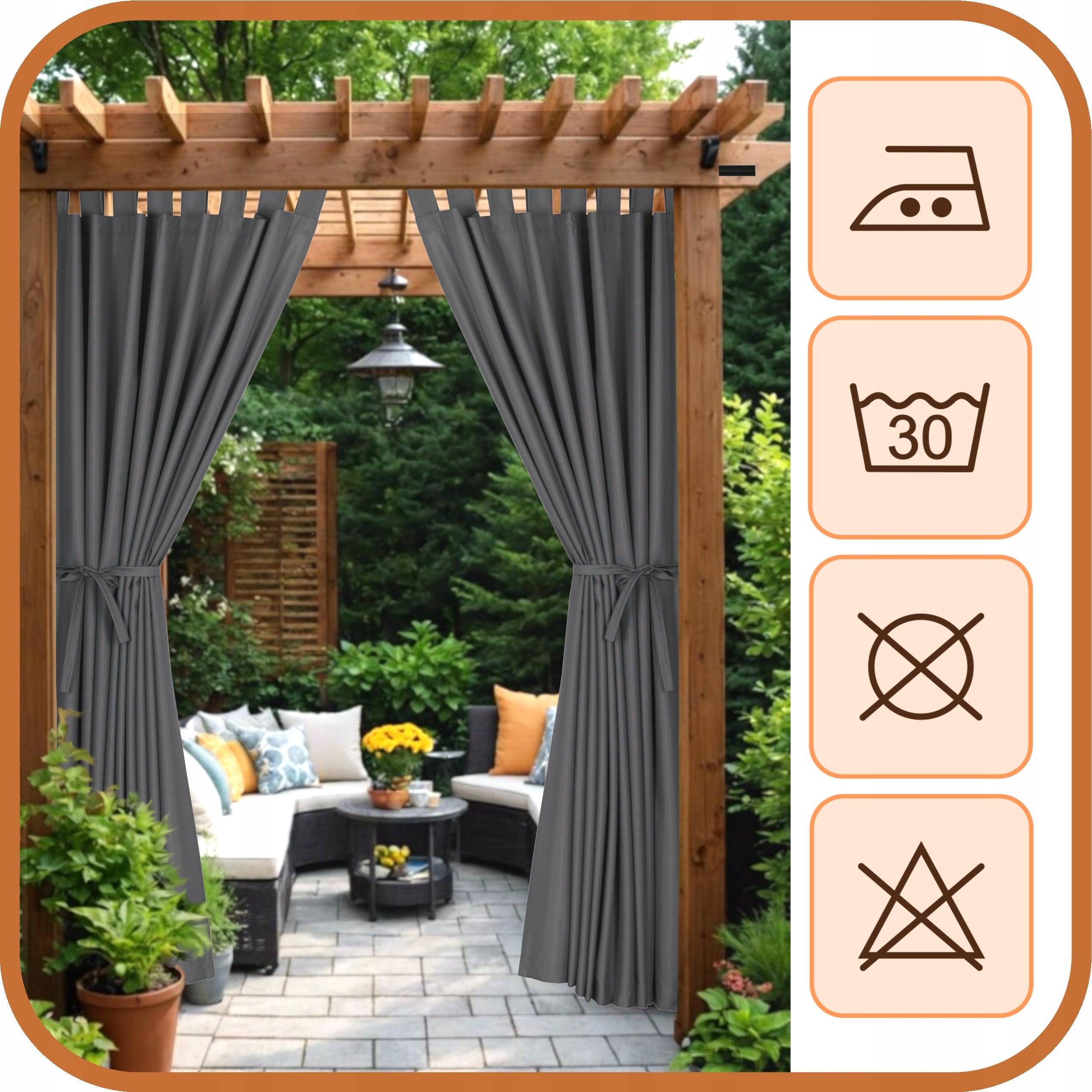 GARDEN TERRACE CURTAIN GARDEN TERRACE CURTAINS R 155x220 grey Type other