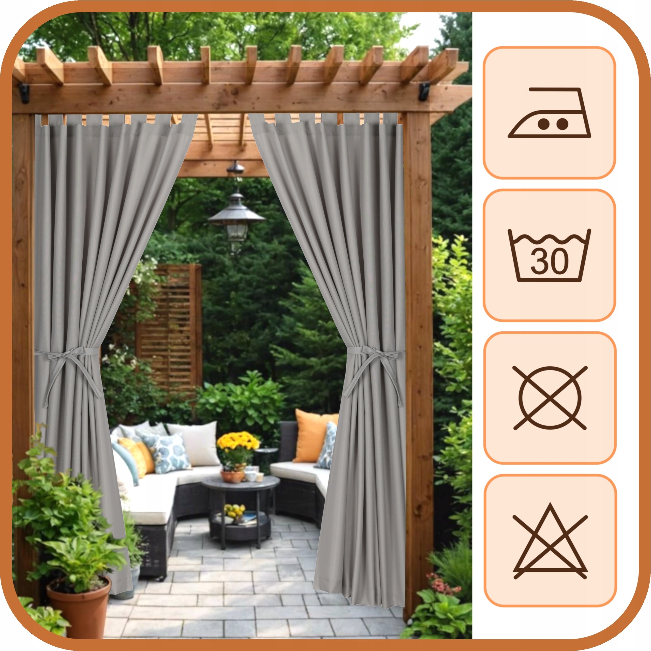 GARDEN TERRACE CURTAIN GARDEN TERRACE CURTAINS R 155x220 light grey Type other