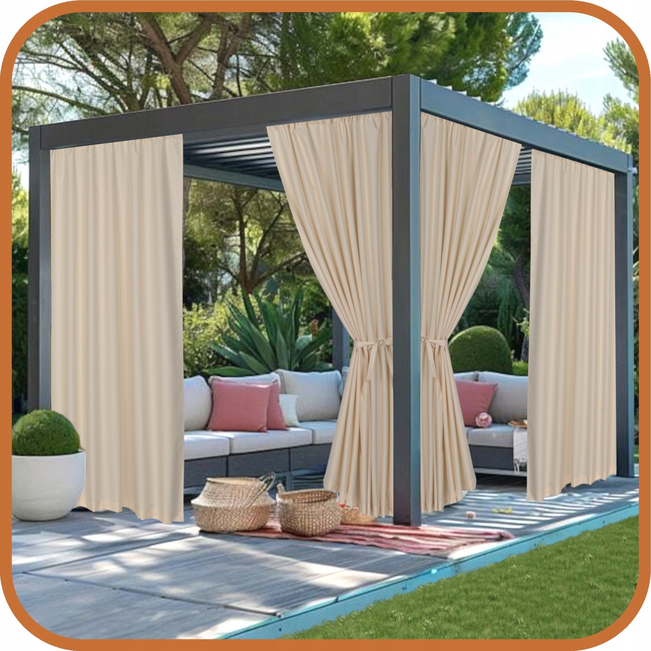 GARDEN TERRACE CURTAIN GARDEN TERRACE CURTAINS T 155x220 ecru Number of side walls none