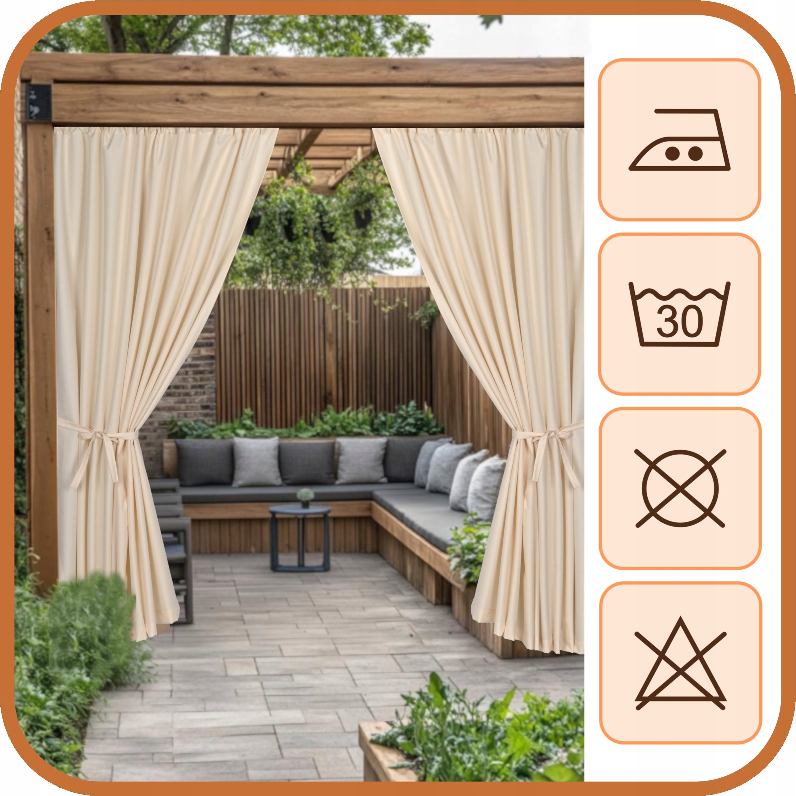 GARDEN TERRACE CURTAIN GARDEN TERRACE CURTAINS T 155x220 ecru Type other