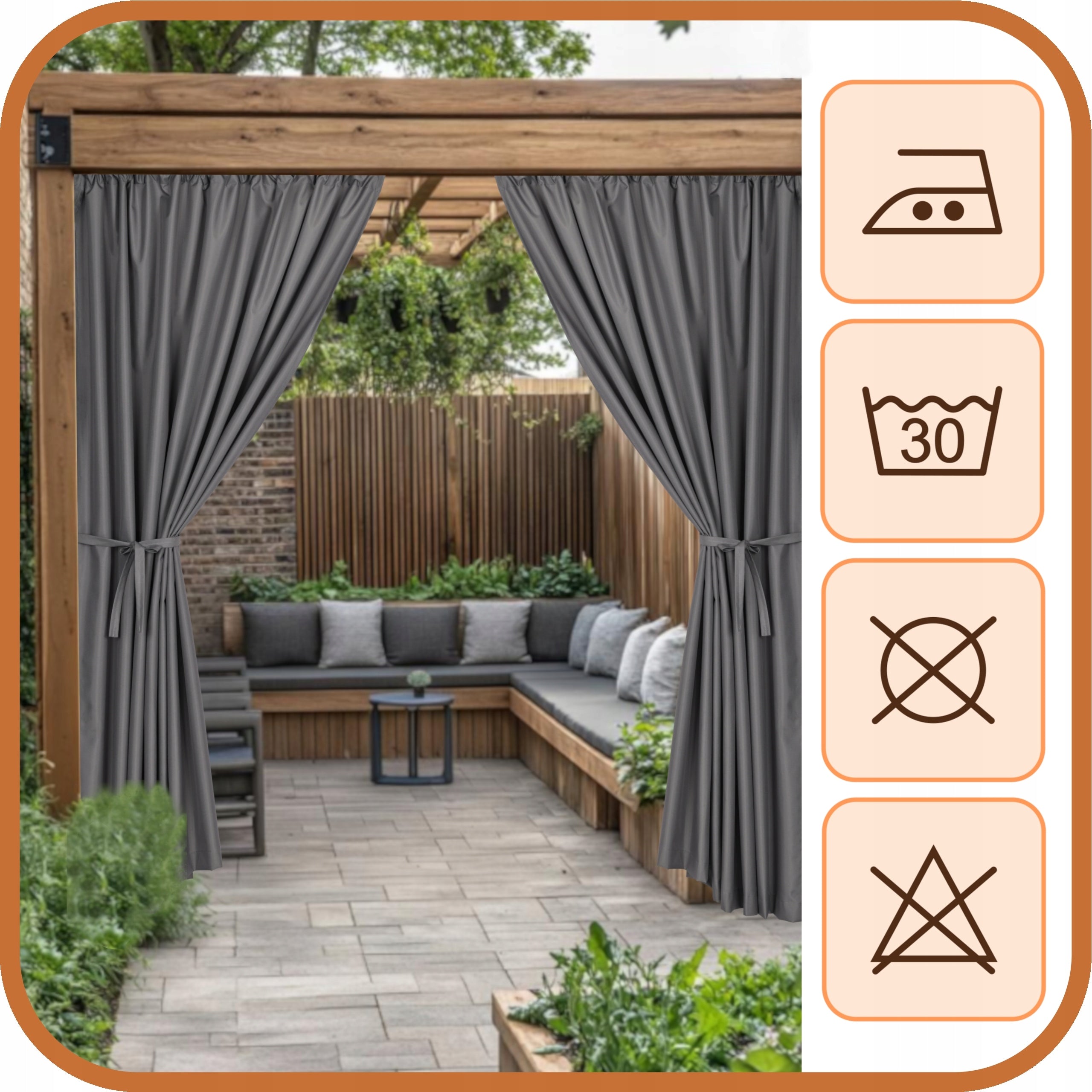 GARDEN TERRACE CURTAIN GARDEN TERRACE CURTAINS T 155x220 grey Type other