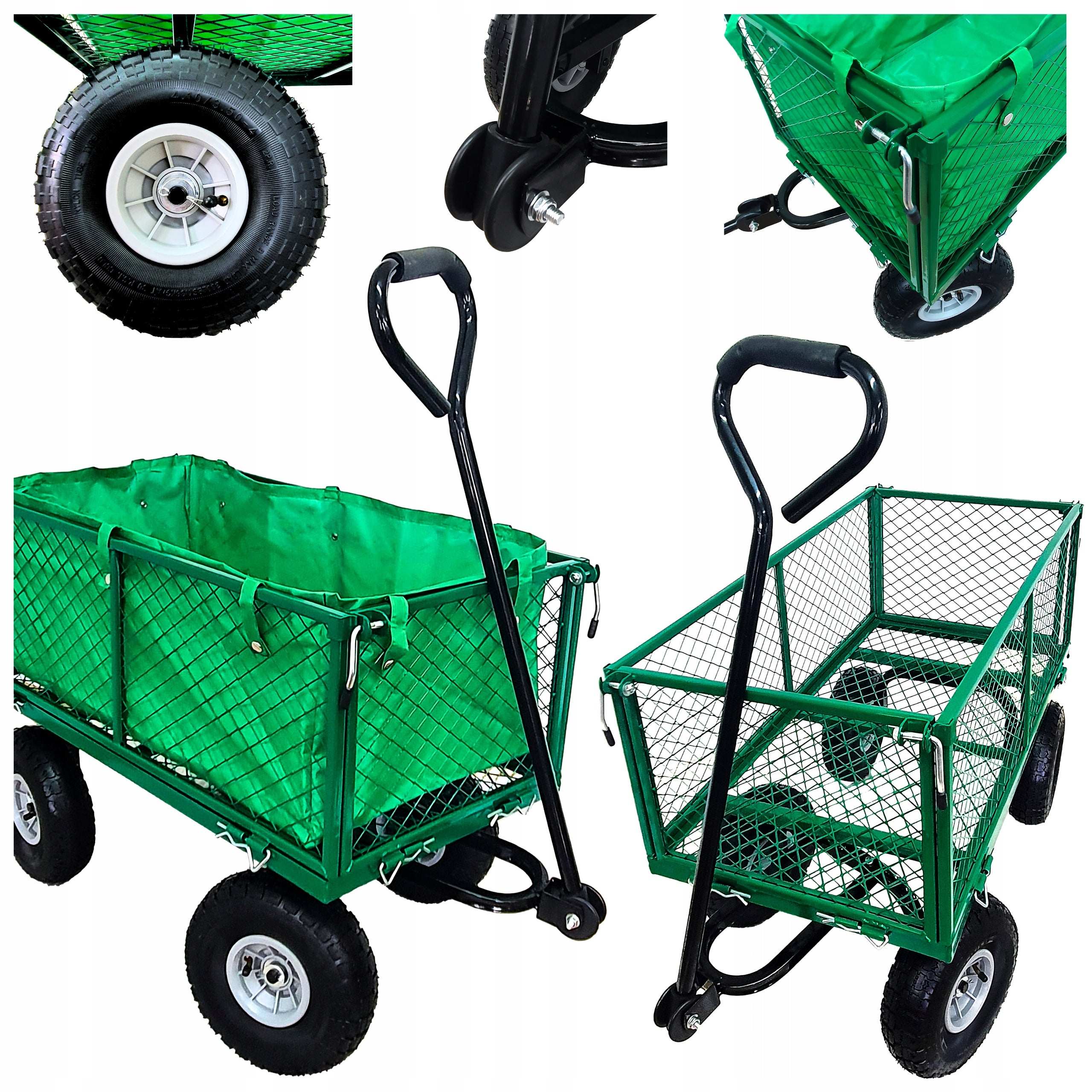 GARDEN TRANSPORT TROLLEY FOLDING PUMPED WHEELS | 200KG | Sherman Manufacturer code 7812879