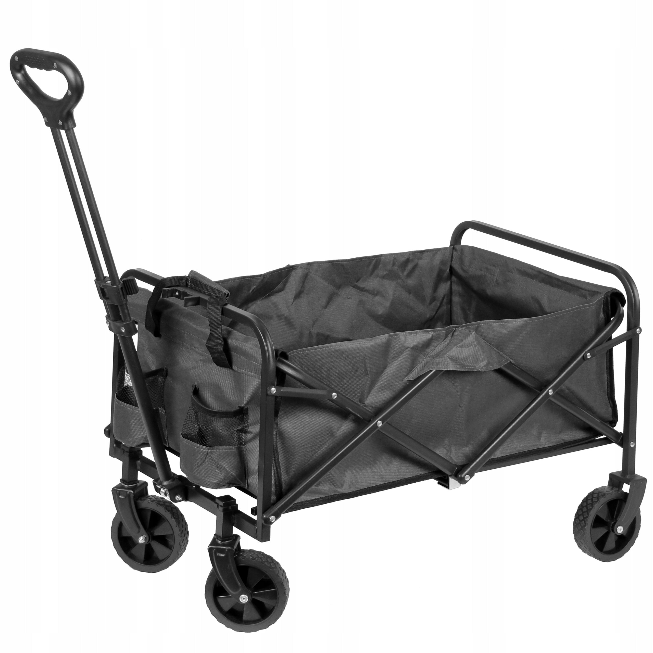 GARDEN TRANSPORT TROLLEY FOLDING STRONG BLACK