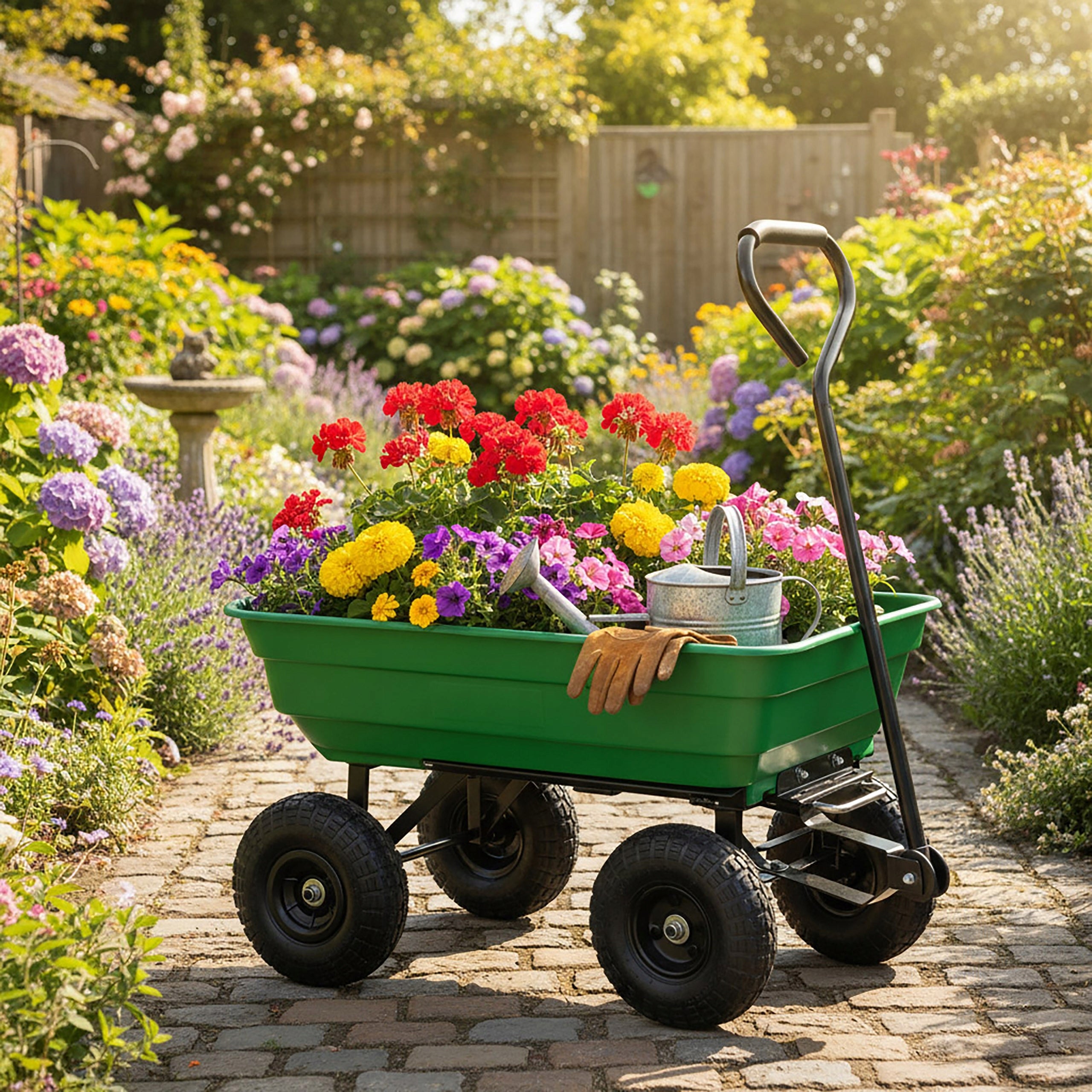 GARDEN TRANSPORT TROLLEY FOR GARDEN TIPPER WHEELBARROW LARGE TRAILER 300kg Brand no brand