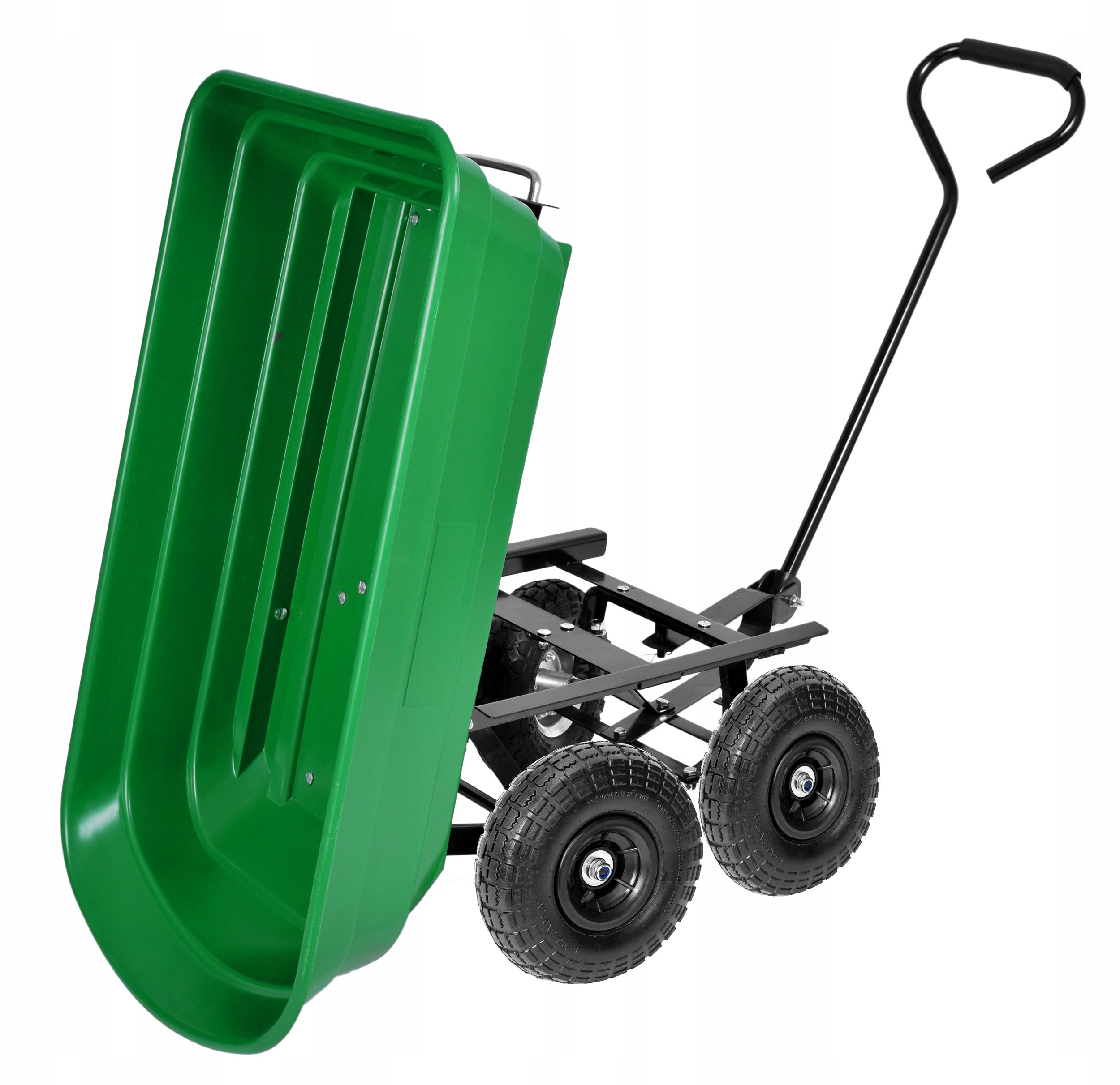 GARDEN TRANSPORT TROLLEY FOR GARDEN TIPPER WHEELBARROW LARGE TRAILER 300kg Product weight with unit packaging 15.38 kg