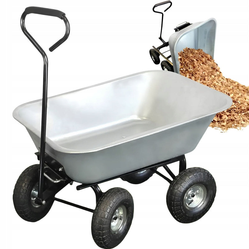 GARDEN TRANSPORT TROLLEY TIPPER TRAILER 80L 300KG WHEELBARROW