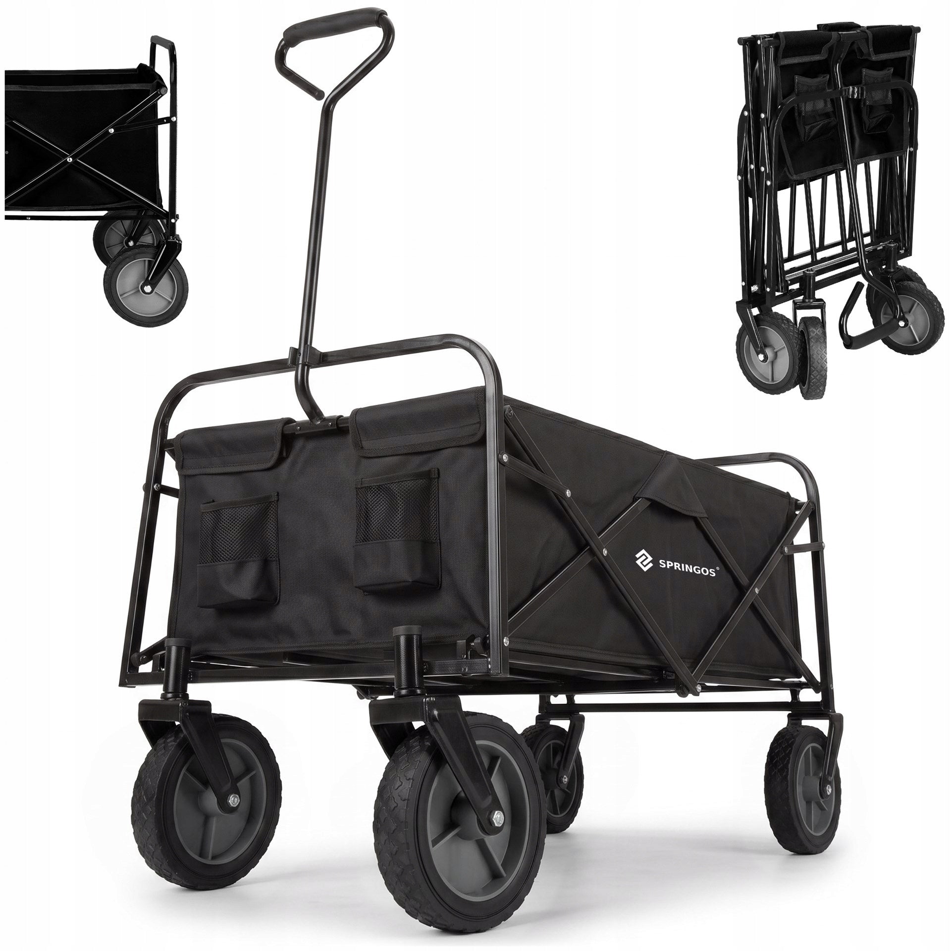 GARDEN TRANSPORT TROLLEY WHEELBARROW HIKING TRAILER FOLDING BEACH Wheels number 4