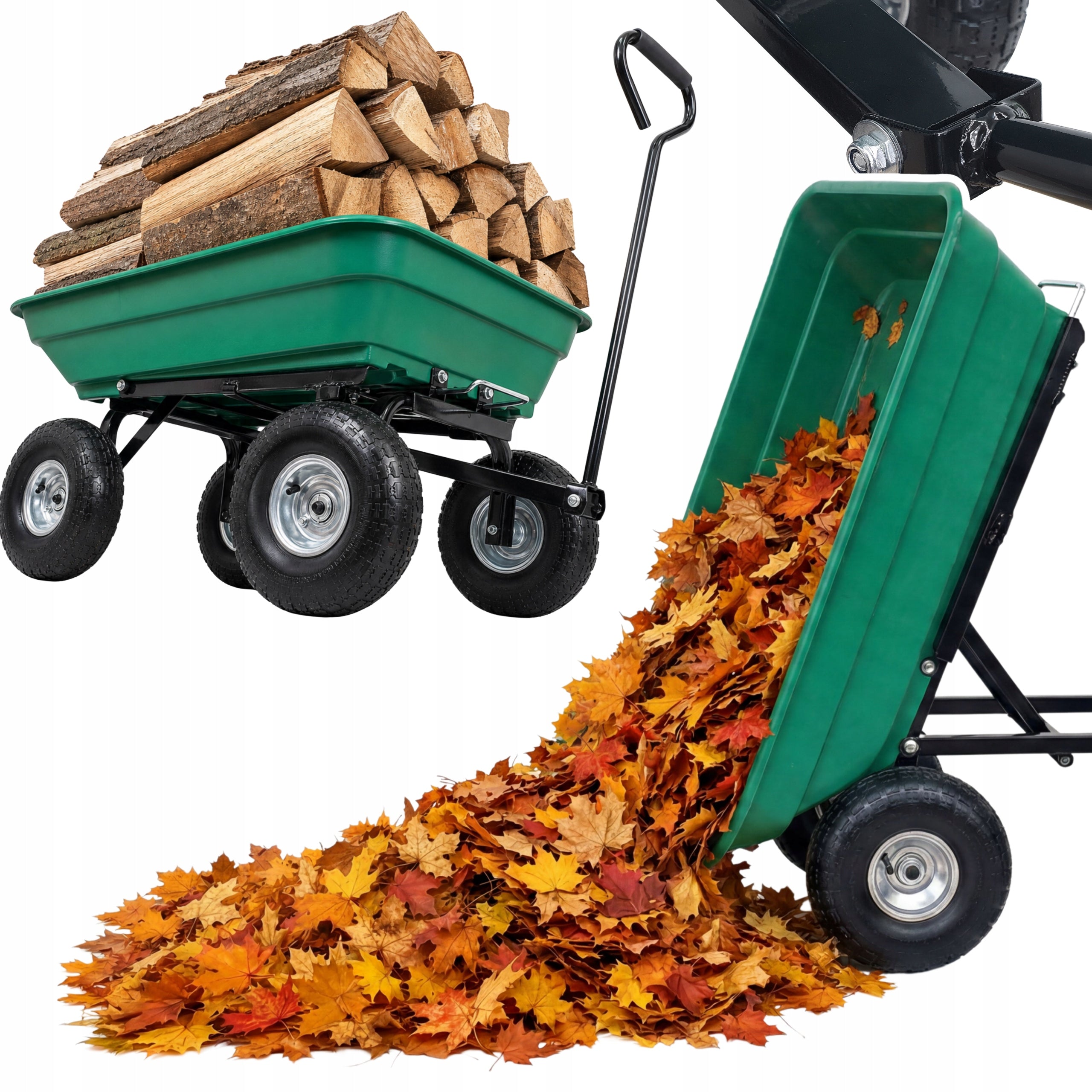 GARDEN TRANSPORT TROLLEY with Tipper Trailer Wheelbarrow Dump Truck Sherman