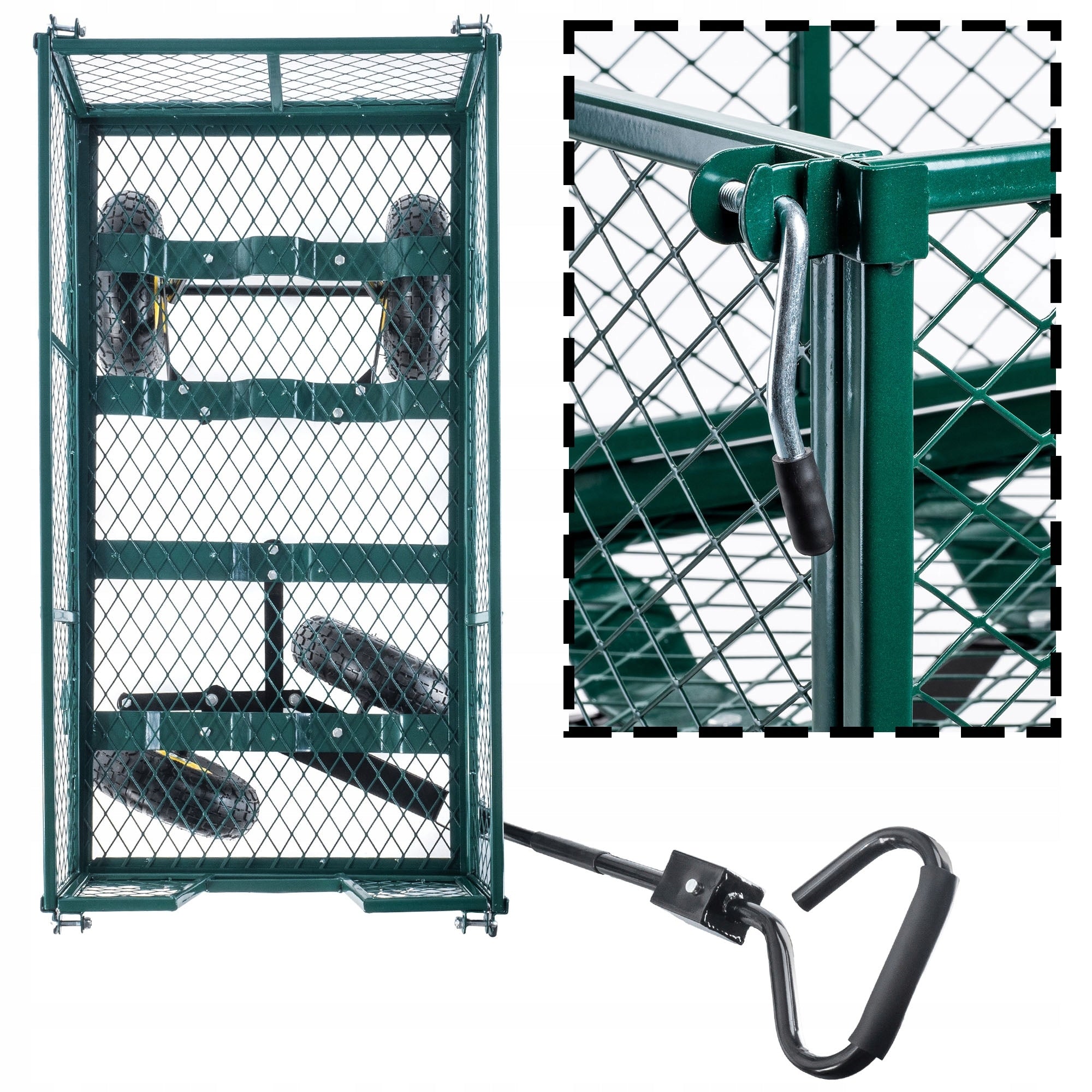 GARDEN TROLLEY 300KG TRANSPORT TRAILER WHEELBARROW 3in1 TARPAULIN WHEEL LARGE EAN (GTIN) 5903699429532