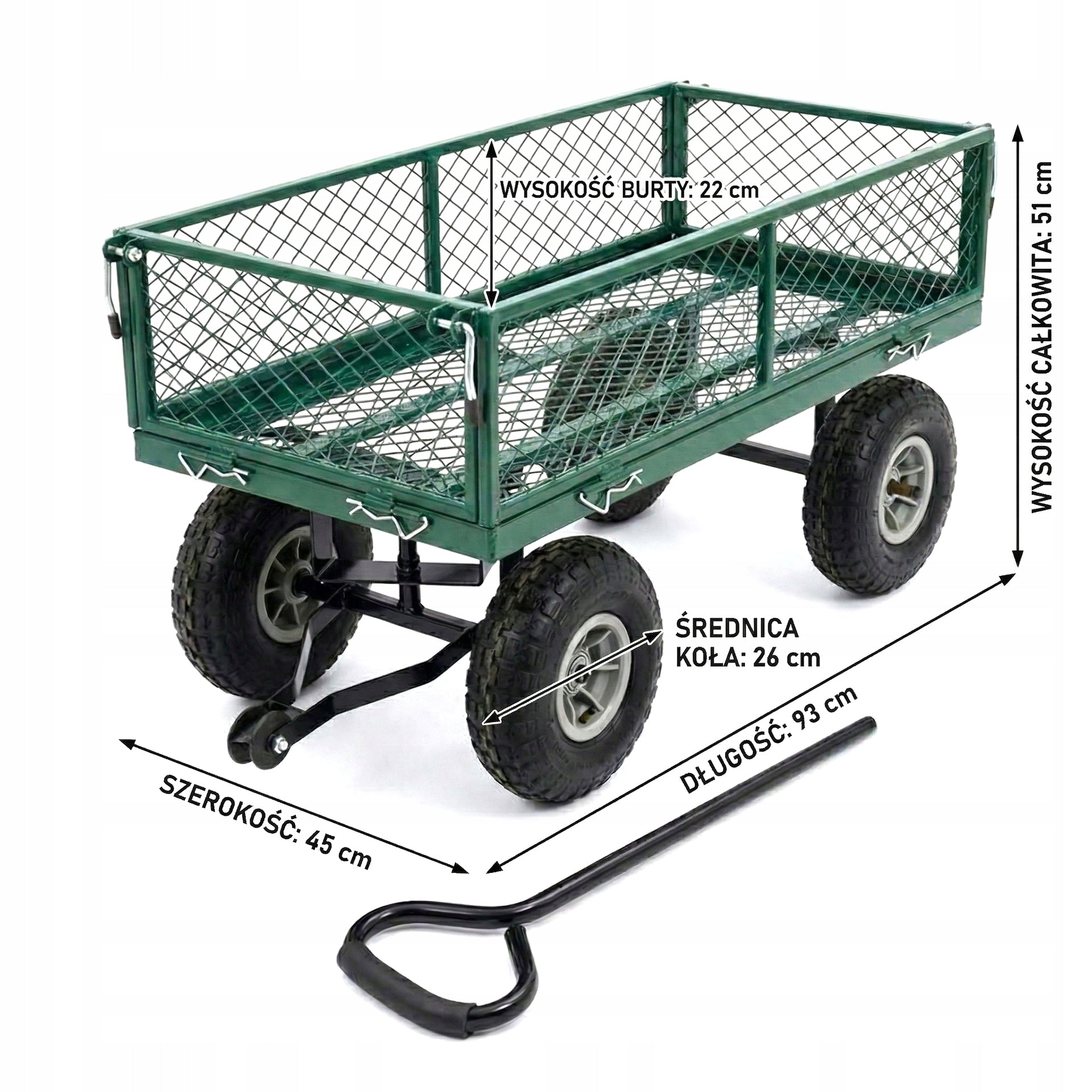 GARDEN TROLLEY 3in1 transport trailer 250kg 100L FOLDING SIDES Kind trolley