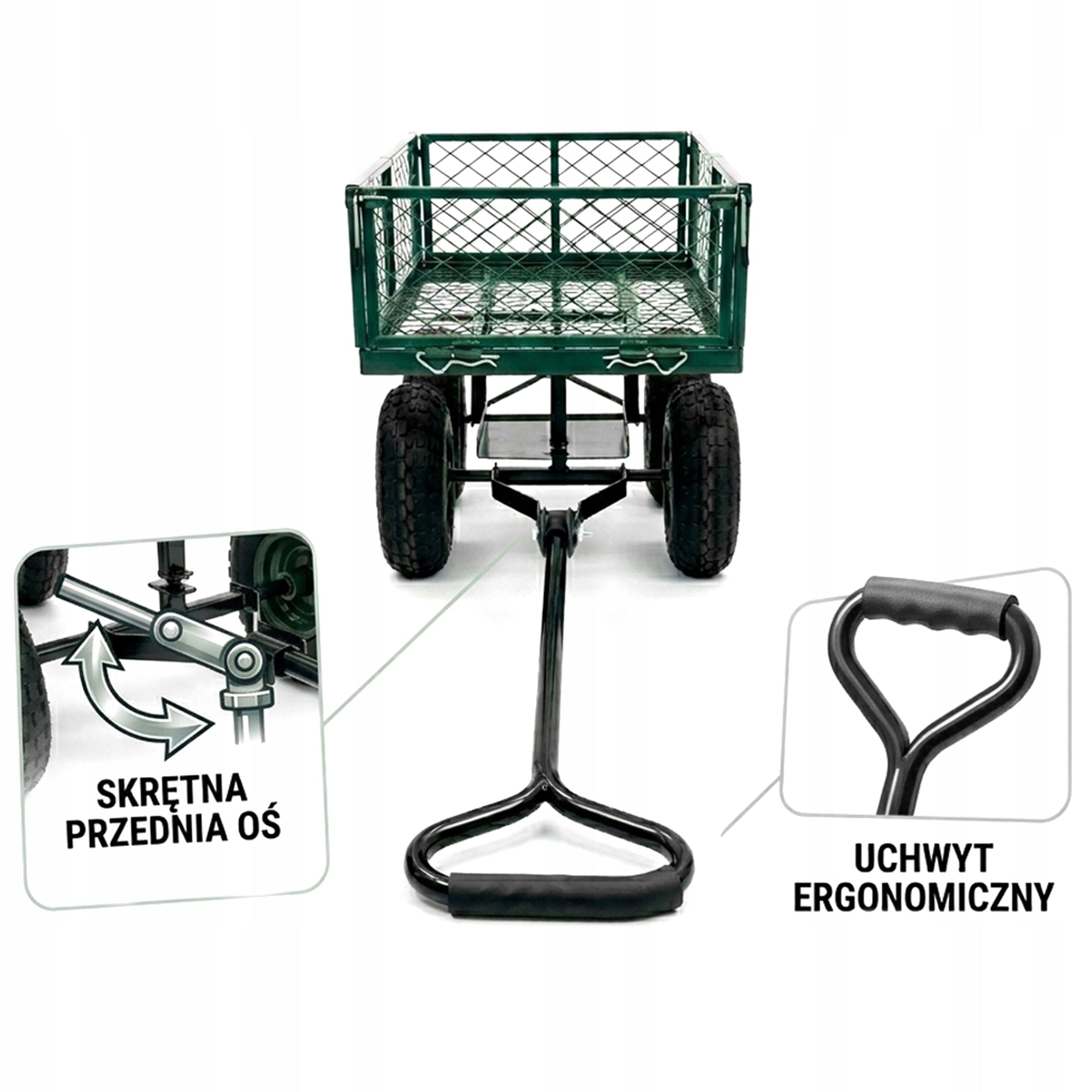 GARDEN TROLLEY 3in1 transport trailer 250kg 100L FOLDING SIDES Packaging status original