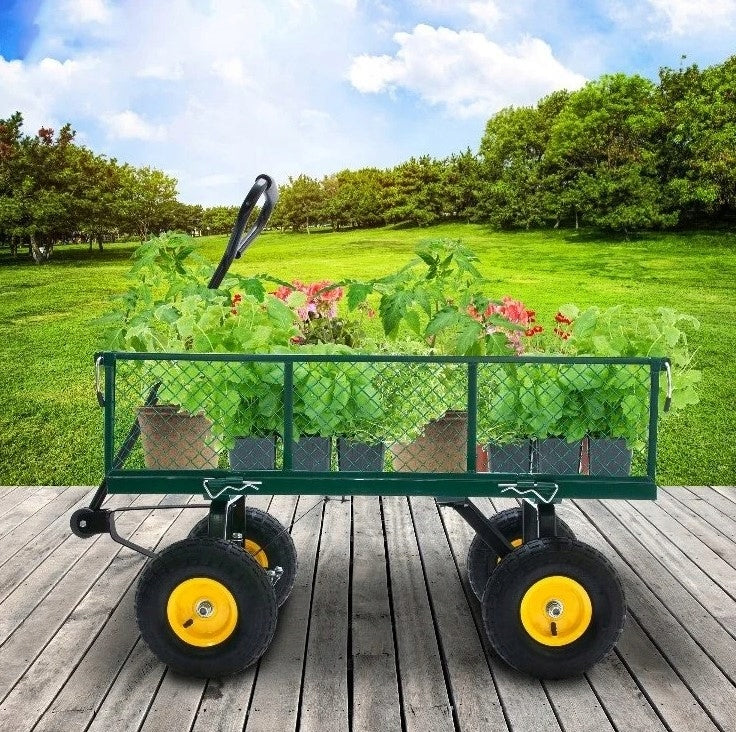 GARDEN TROLLEY 3in1 transport trailer 300kg 100L FOLDING SIDES Kind trolley