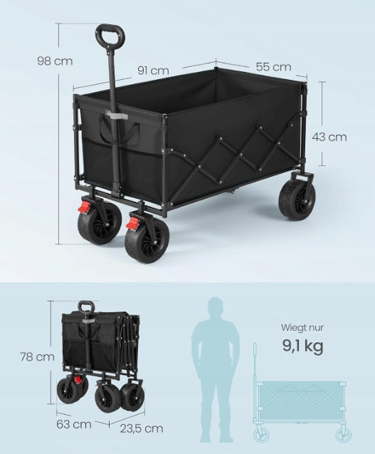GARDEN TROLLEY FOLDING HOUSE TROLLEY 200 L SONGMICS Manufacturer code GFW201B101