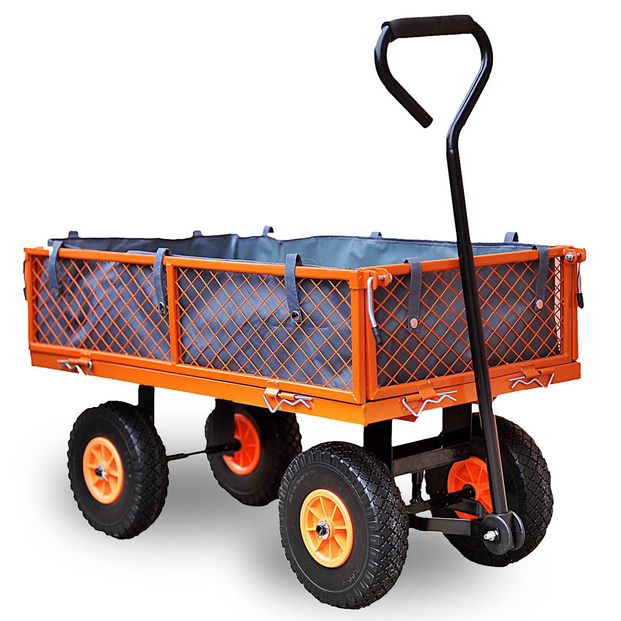 GARDEN TROLLEY FUXTEC 300KG 75L TIPPER WHEELBARROW TRAILER STRONG SWIVEL Packaging status original