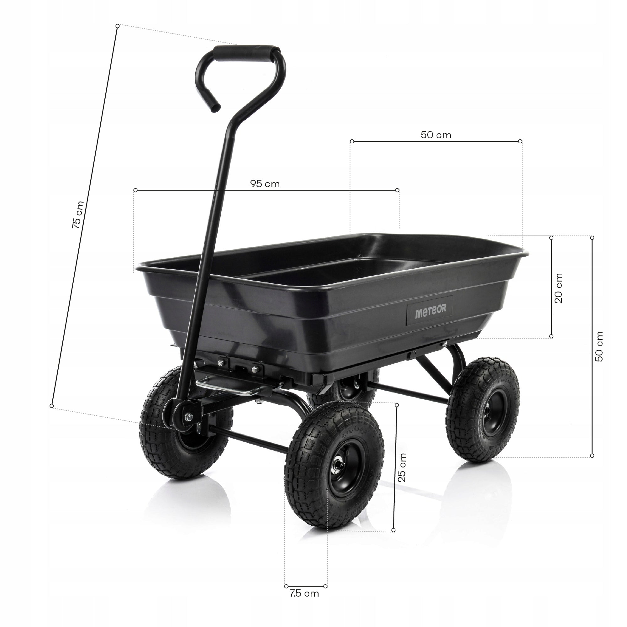 GARDEN TROLLEY METEOR 250KG WHEELBARROW / TIPPER / TRAILER Kind trolley