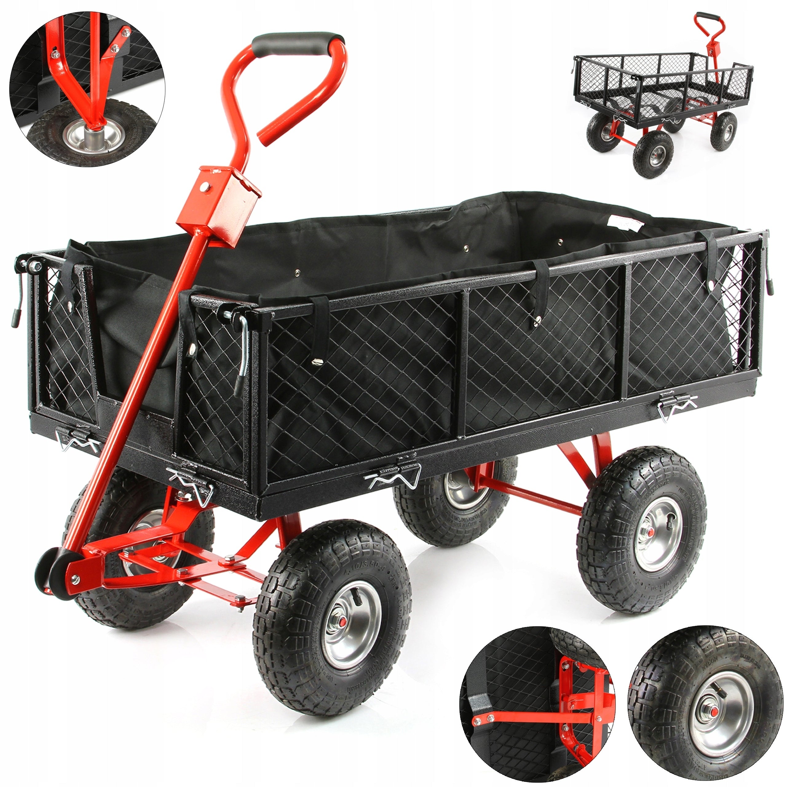 GARDEN TROLLEY TOURIST BEACH TRANSPORT 400KG + MATERIAL INSERT
