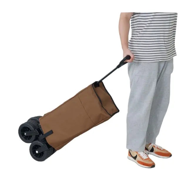 GARDEN TROLLEY TOURIST BEACH TRANSPORT ON THICK WHEELS FOLDING Capacity 140 l