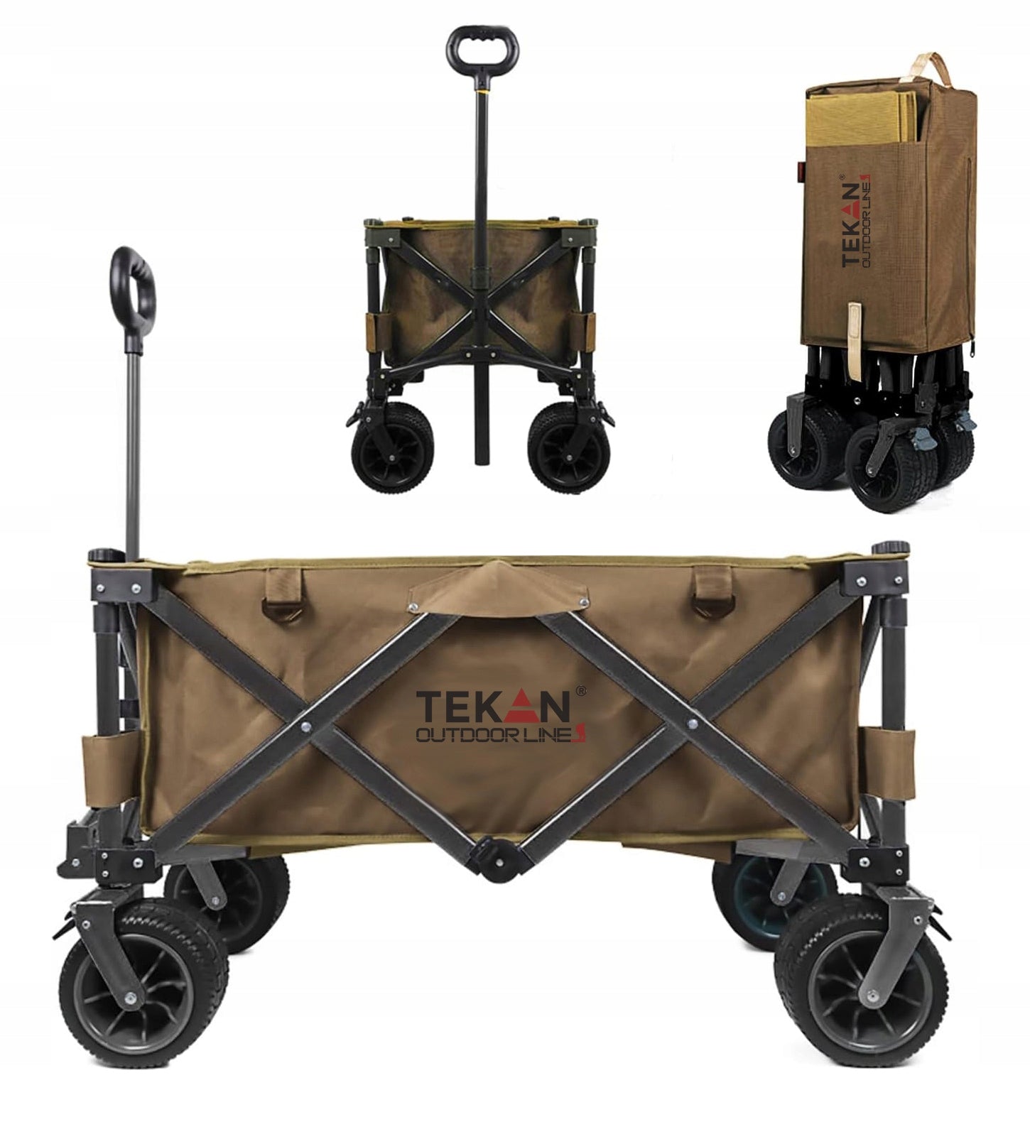 GARDEN TROLLEY TOURIST BEACH TRANSPORT ON THICK WHEELS FOLDING