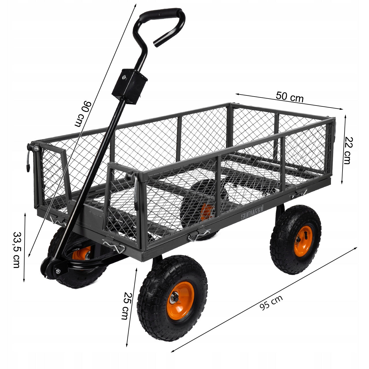GARDEN TROLLEY TRAILER WHEELBARROW BLACK TARPAULIN 100L 400KG TRANSPORT Manufacturer code Wózek Ogrodowy 112819