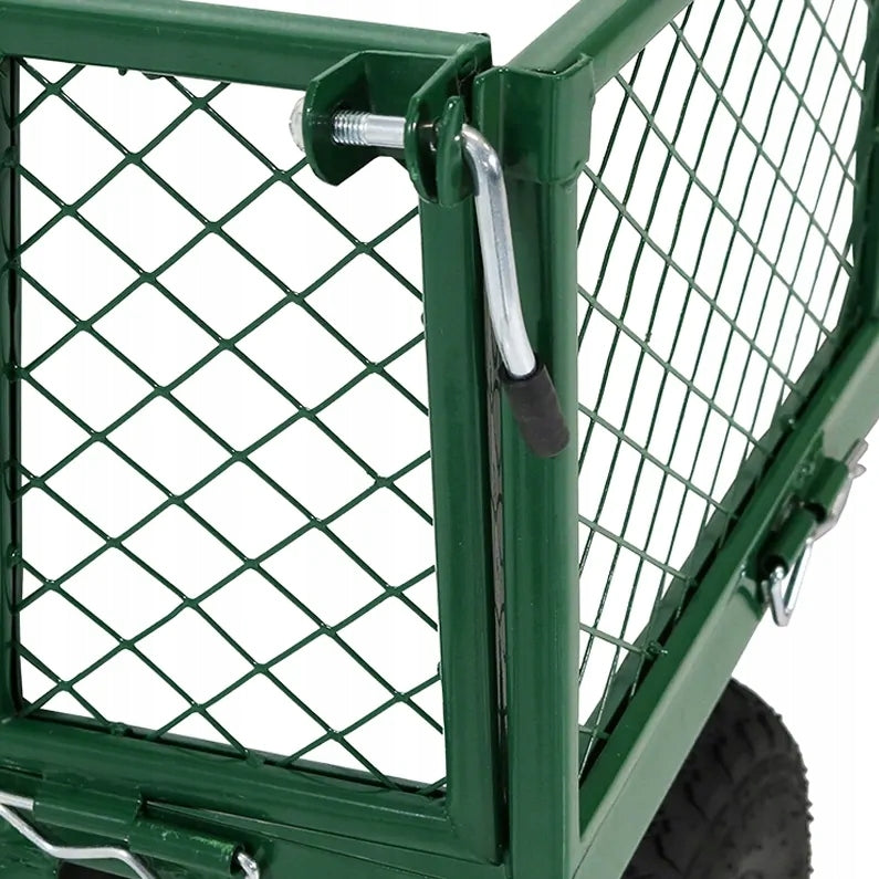 GARDEN TROLLEY TRAILER WHEELBARROW GREEN TARPAULIN 100L 400KG TRANSPORT Capacity 100 l