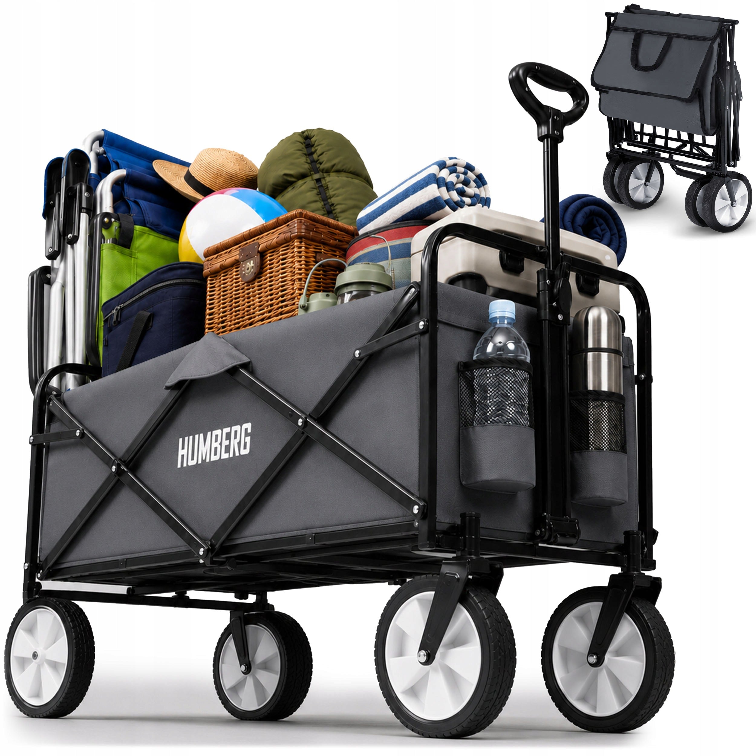 GARDEN TROLLEY TRANSPORT TOURIST FOLDING BEACH 90kg