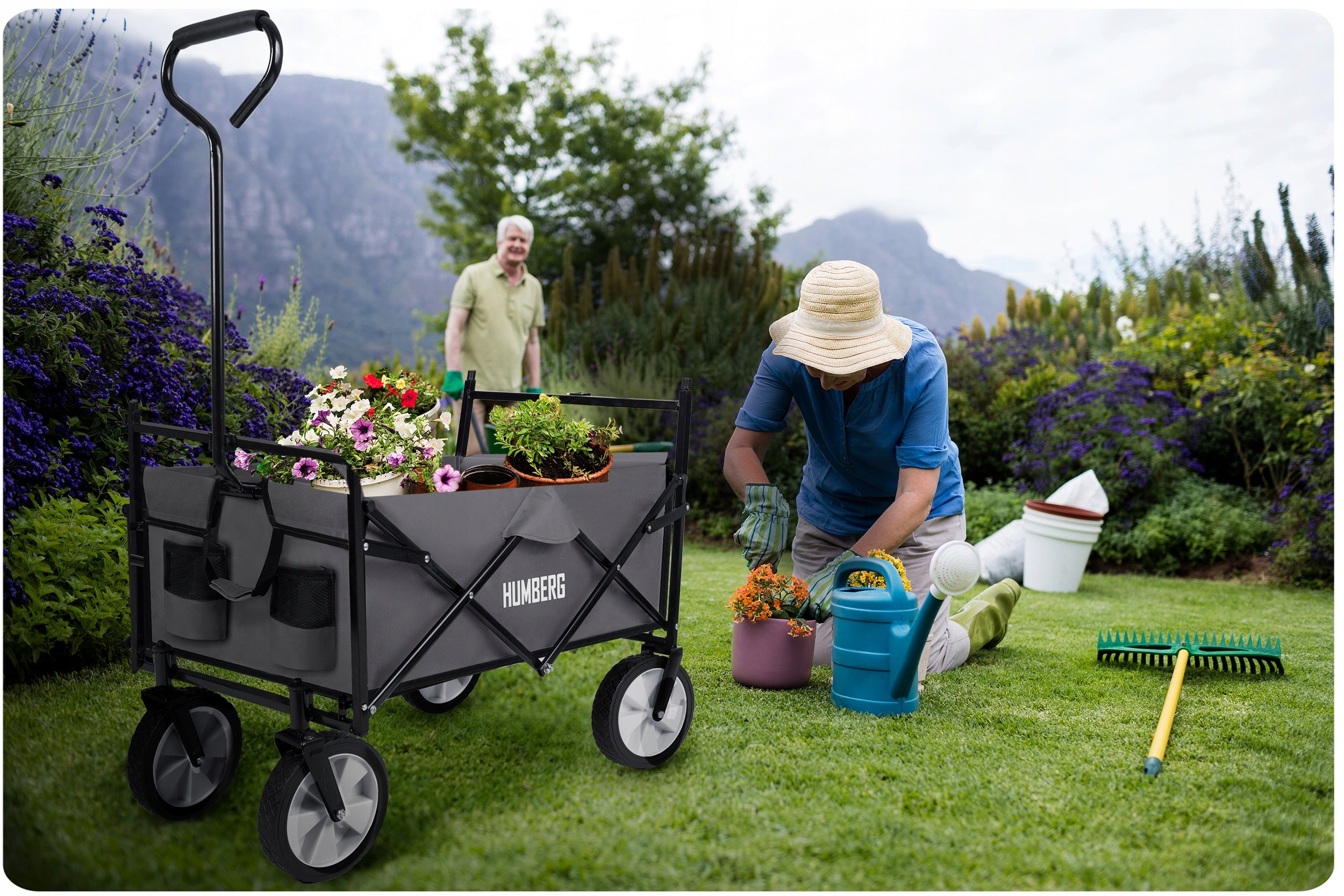 GARDEN TROLLEY TRANSPORT TOURIST FOLDING BEACH CANOPY 90kg Wheels number 4
