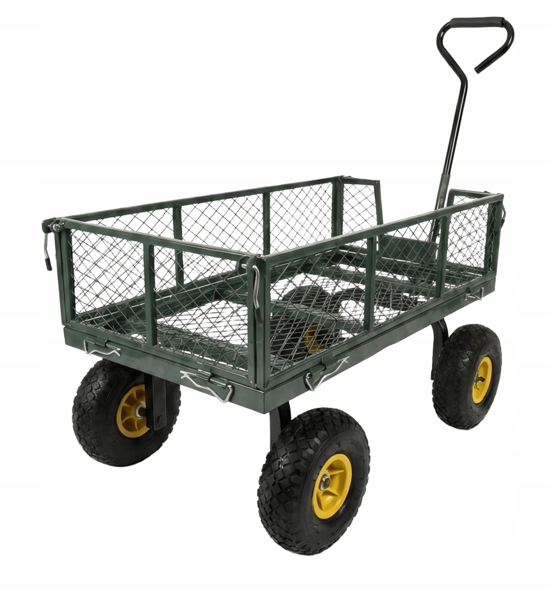 GARDEN TROLLEY TRANSPORT TRAILER WHEELBARROW 3in1 FOLDING SIDES LARGE WHEELS Brand Meblowe Love