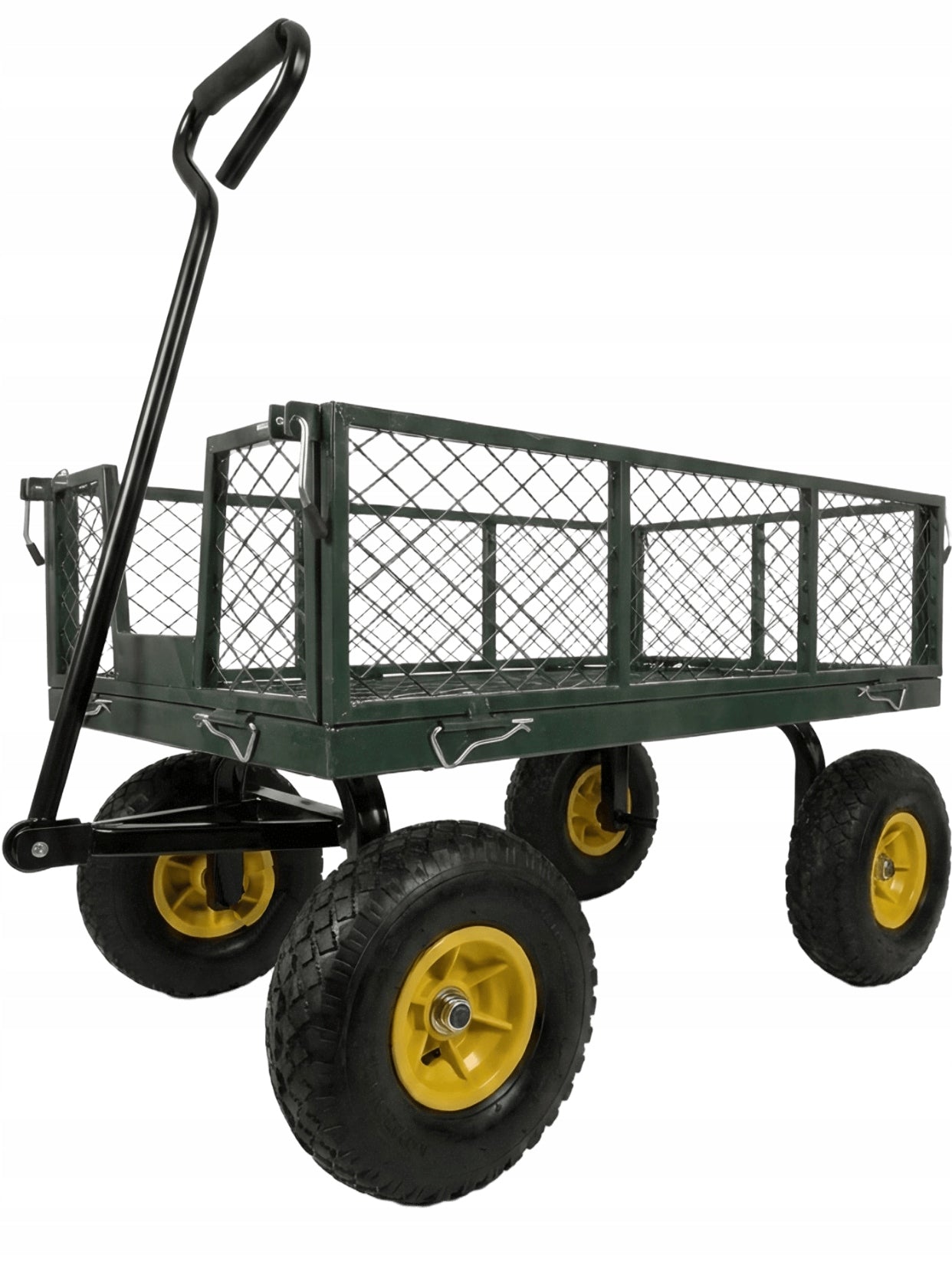 GARDEN TROLLEY TRANSPORT TRAILER WHEELBARROW 3in1 FOLDING SIDES LARGE WHEELS Packaging status original