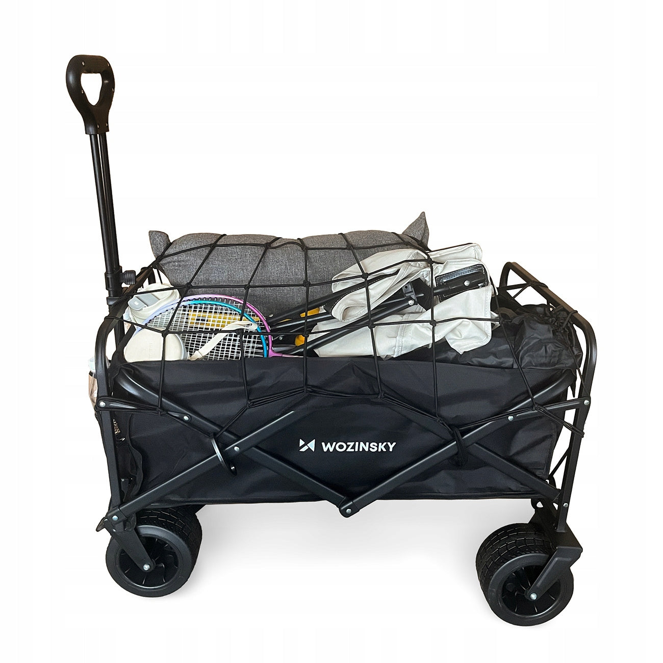GARDEN TROLLEY TRANSPORT WHEELBARROW TRAILER FOLDING TOURIST 120L Brand Wozinsky