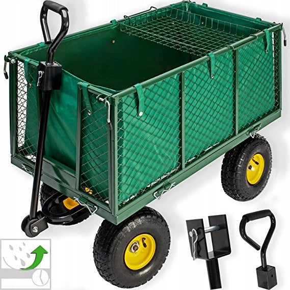 GARDEN TROLLEY Transport Trailer Large 220L 350kg Sides 41cm + FREEBIE Packaging status original