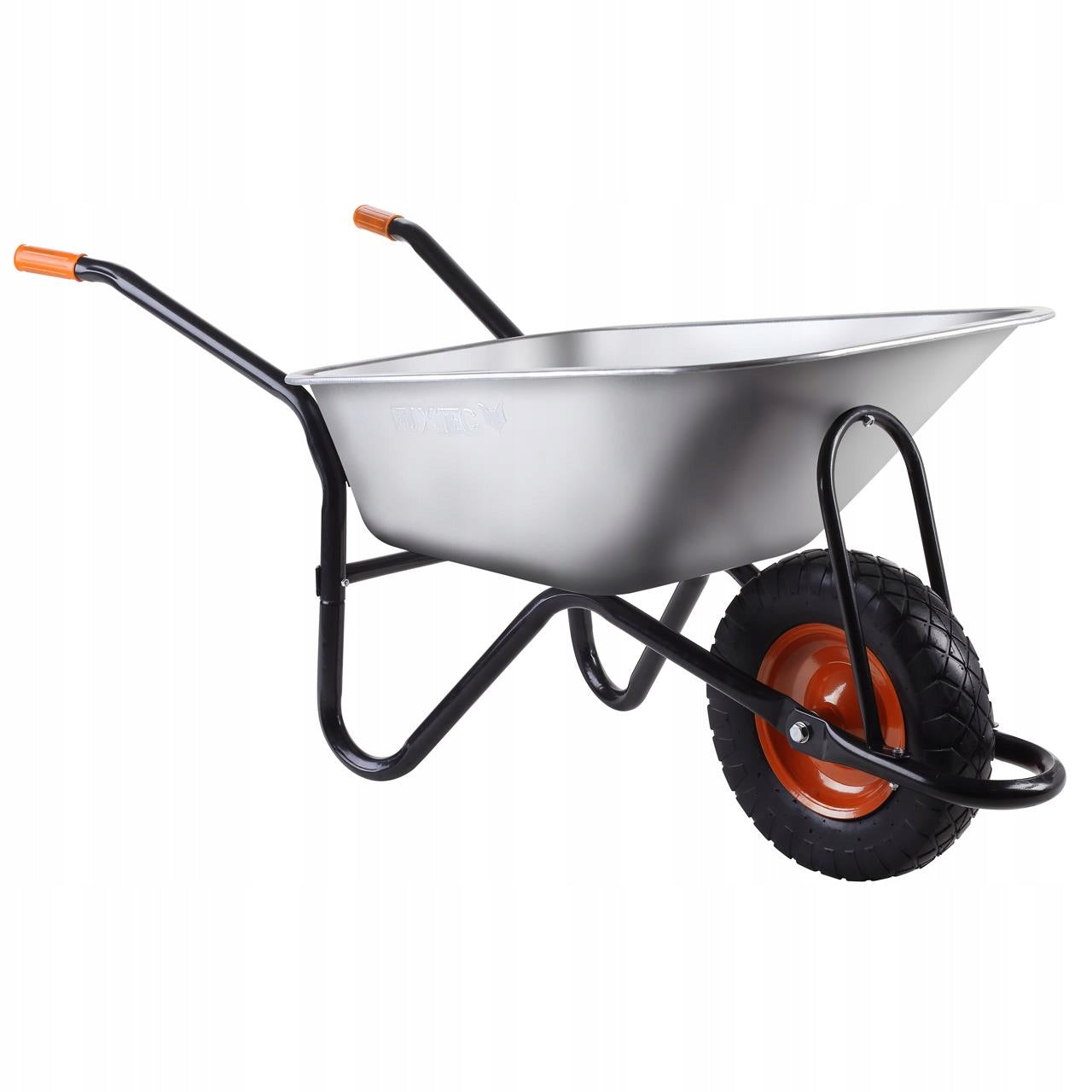 GARDEN WHEELBARROW FUXTEC 90L 120KG TROLLEY GALVANIZED STEEL CONSTRUCTION STRONG