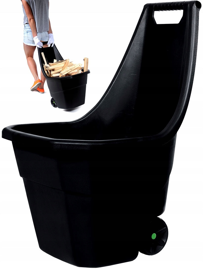GARDEN WHEELBARROW LIGHTWEIGHT PLASTIC STRONG TWO-WHEELED TROLLEY FOR GARDEN 55L