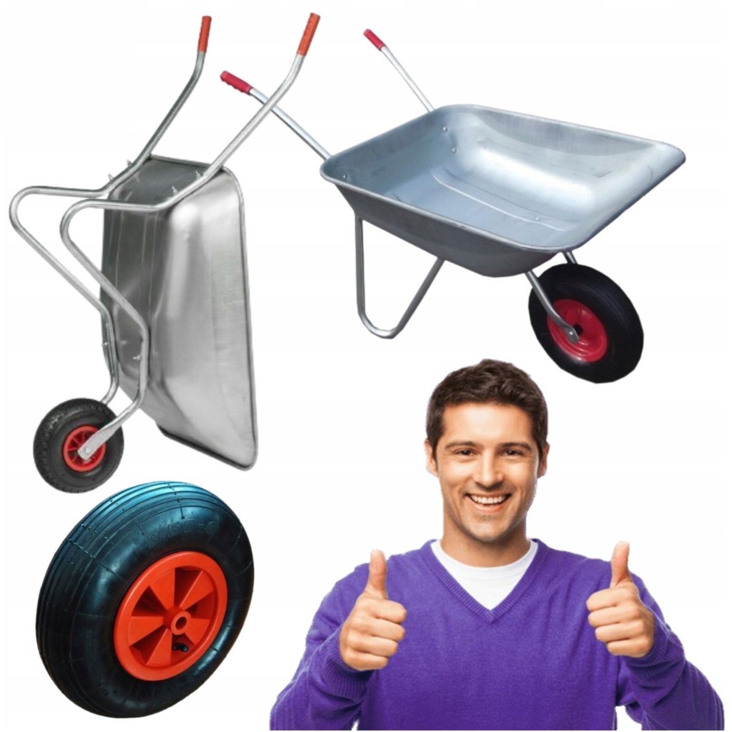 GARDEN WHEELBARROW PAINTED METAL 120L | RIM