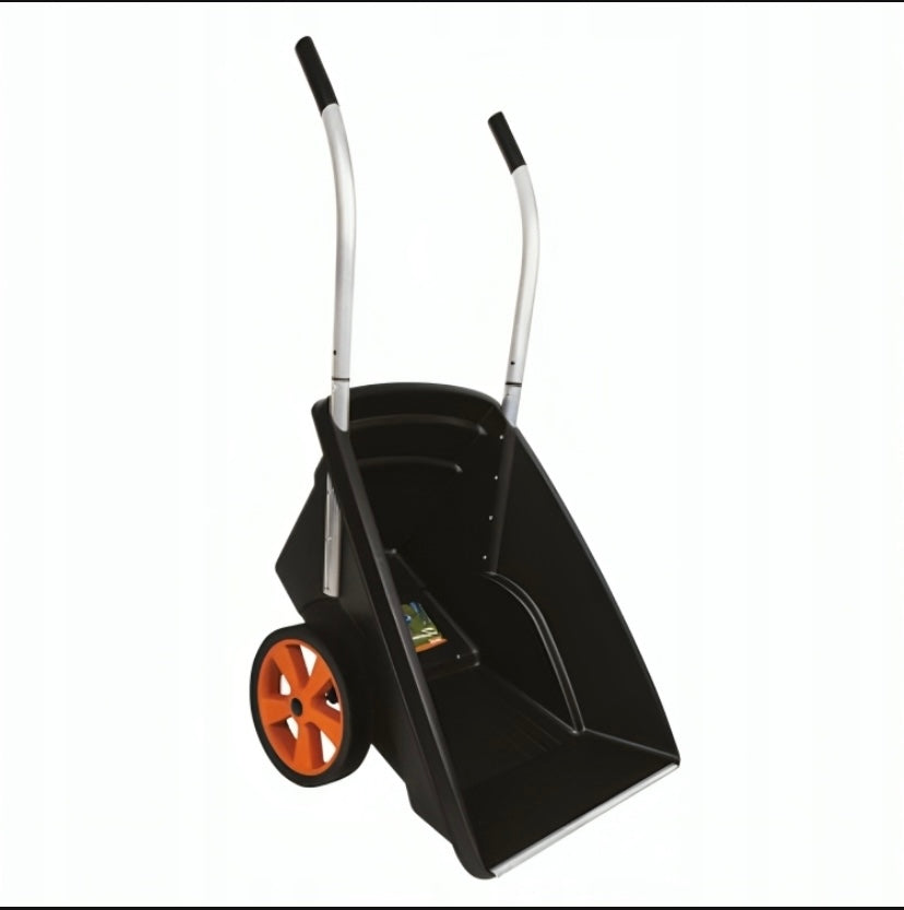 GARDEN WHEELBARROW TWO-WHEELED TRANSPORTER LARGE LOAD CAPACITY Hagsen 120 l black