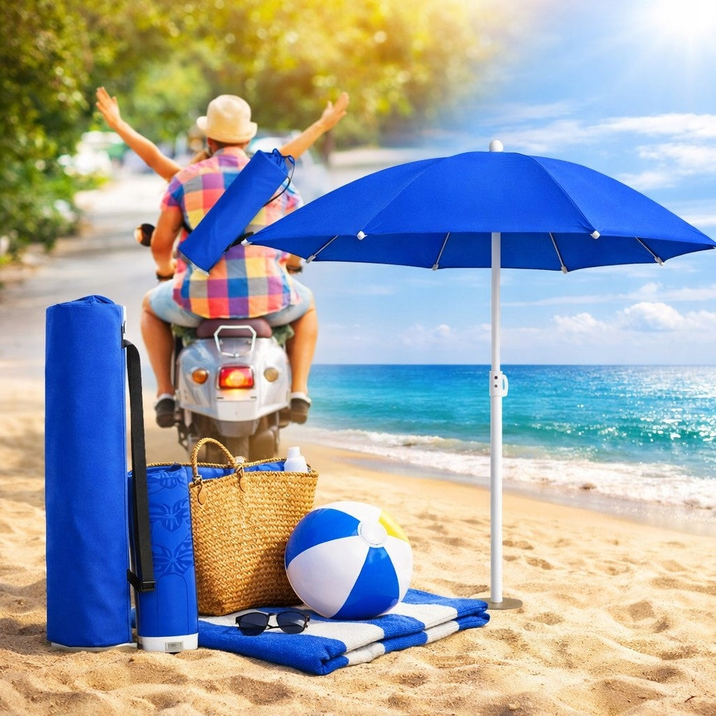 GARDEN beach umbrella for suitcase FOR BALCONY 160 cm folding with cover Packaging status original