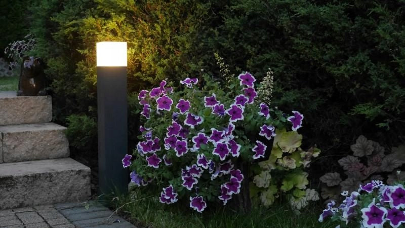 GARDEN lamp standing pole CUBE MAX 100cm - elegant, modern Power supply mains