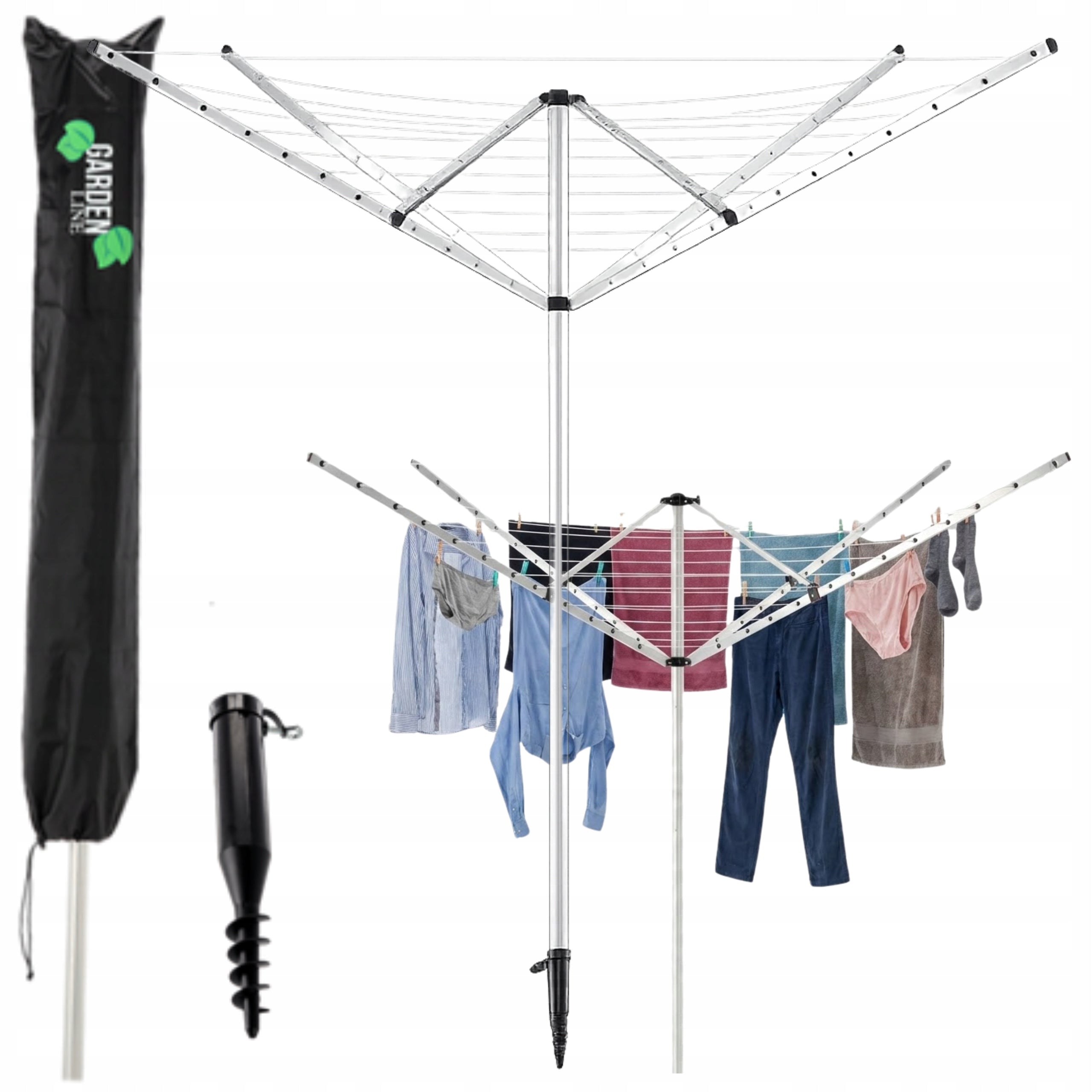 GARDEN laundry dryer 4 arms 50 m with cover large roomy solid Packaging status original