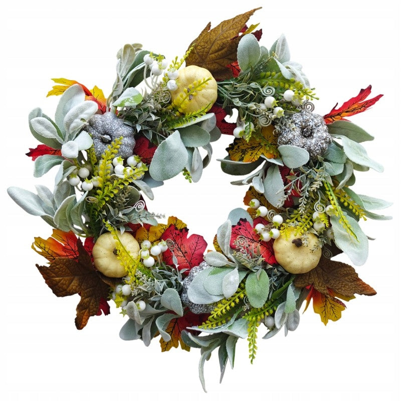 GARLAND DECORATIVE WREATH FOR DOORS AUTUMN PUMPKINS COLORFUL LEAVES INSCRIPTION D.45CM Manufacturer code WSN03