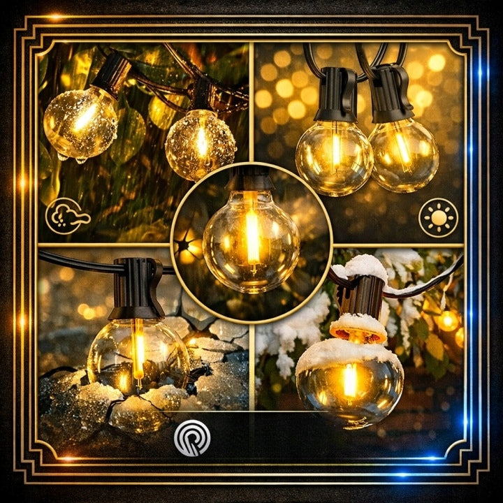 GARLAND LED LIGHT GARDEN LIGHTS 30M 60 BULBS WATERPROOF OUTDOOR Length 3000 cm