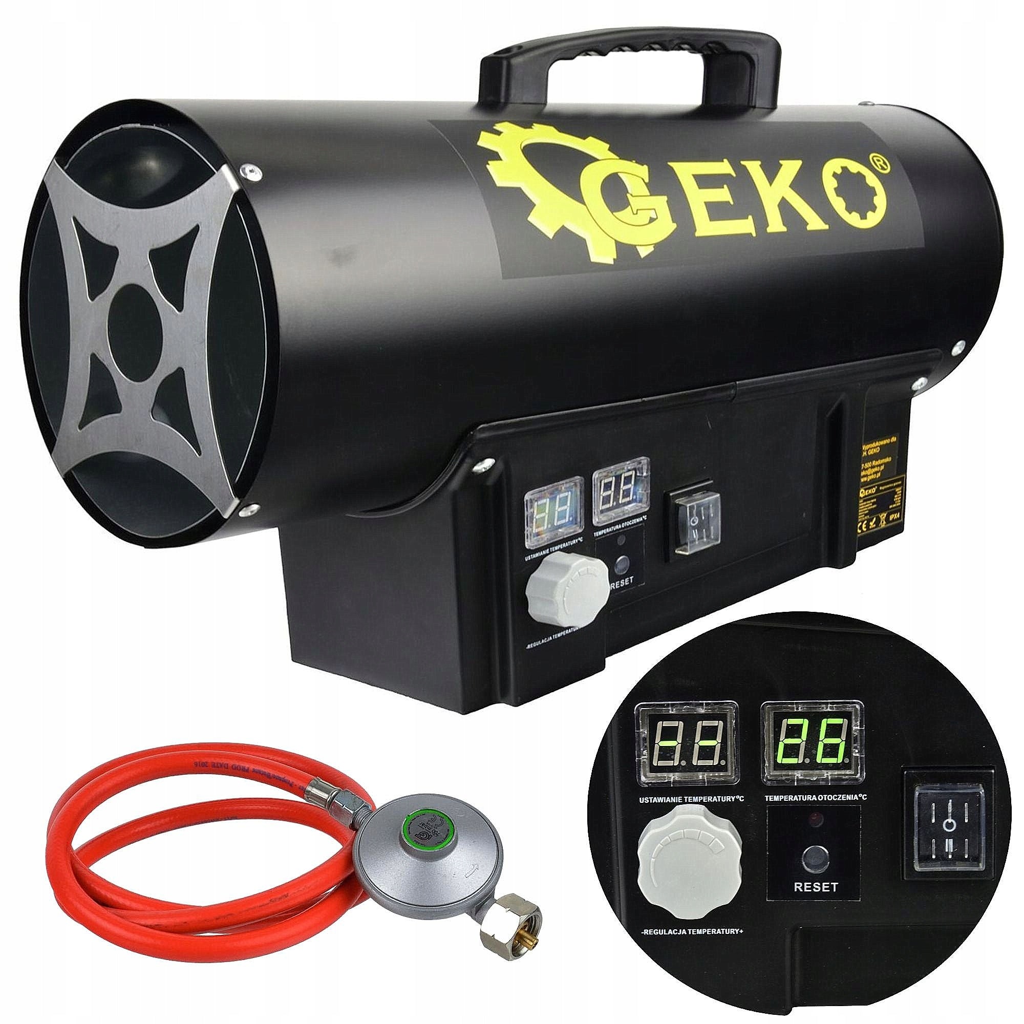 GAS HEATER BLACK TURBO BLOWER 20KW+TERMO