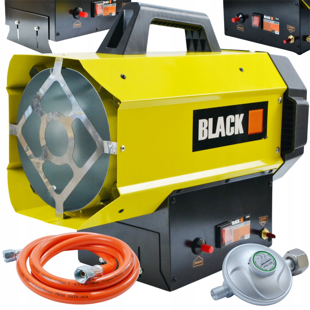 GAS HEATER BRAND BLACK 30kW + REDUCER + EFFICIENT AND ECONOMICAL HOSE