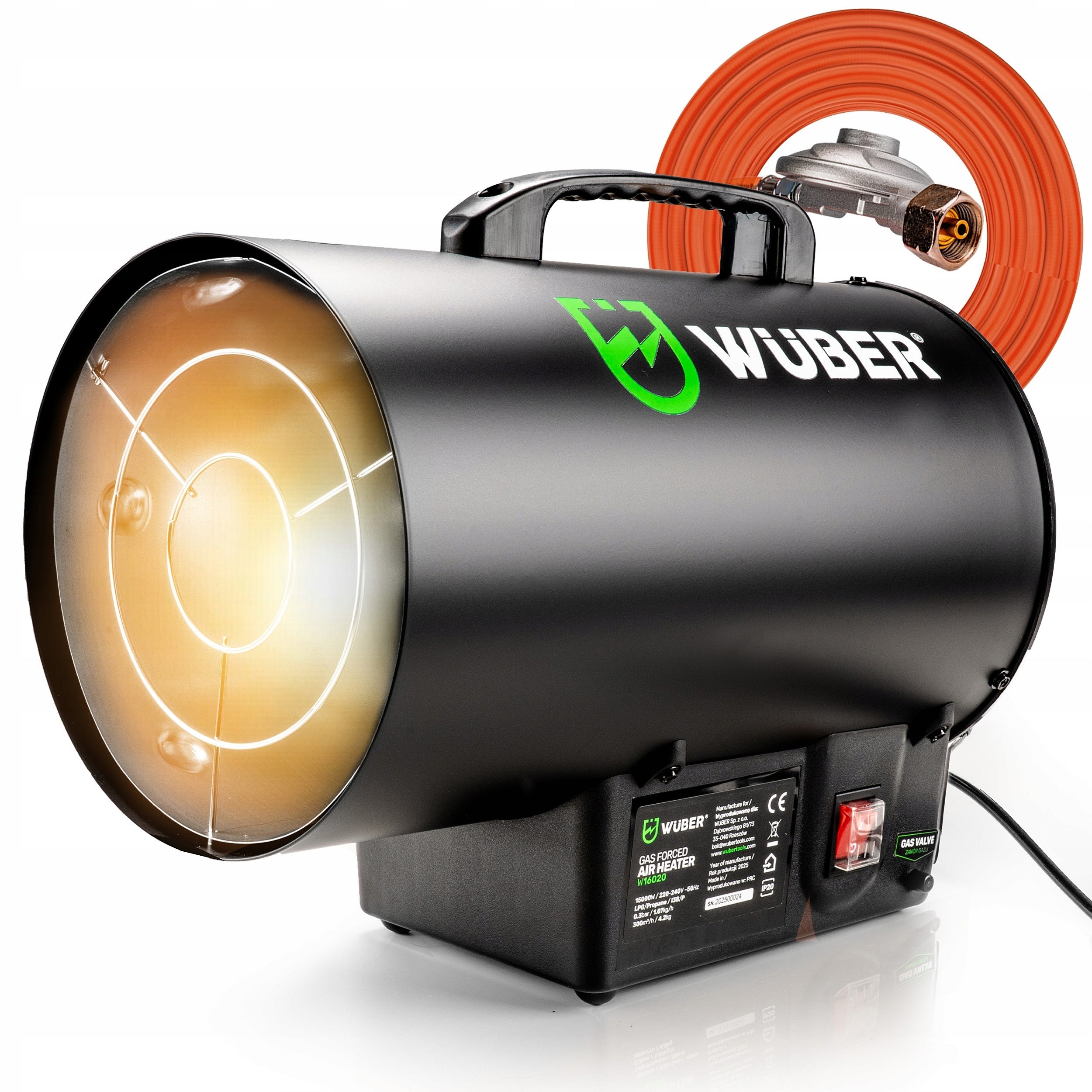 GAS HEATER FOR CYLINDER 15KW LPG GAS STOVE POWER 15000W HOSE REDUCER