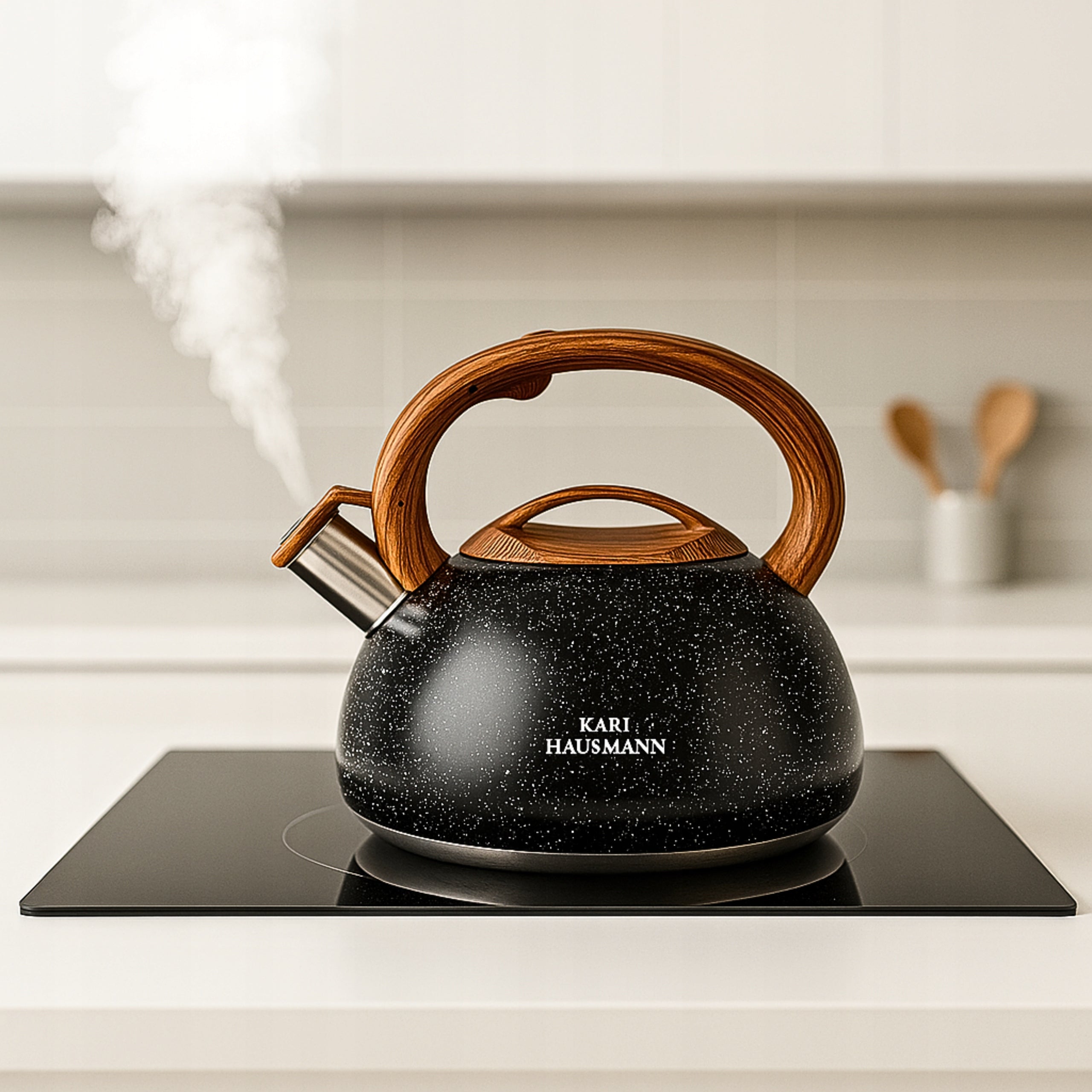 GAS KETTLE BLACK 3L WITH WHISTLE COVER HANDLE STEEL INDUCTION EAN (GTIN) 5907564504980