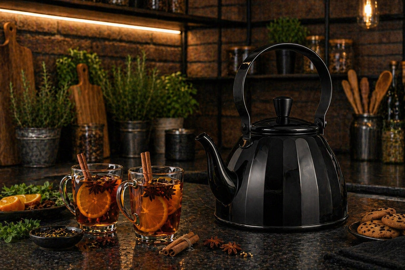 GAS KETTLE INDUCTION TRADITIONAL 3L INDUCTION RETRO LOFT MODERN BLACK Packaging status original