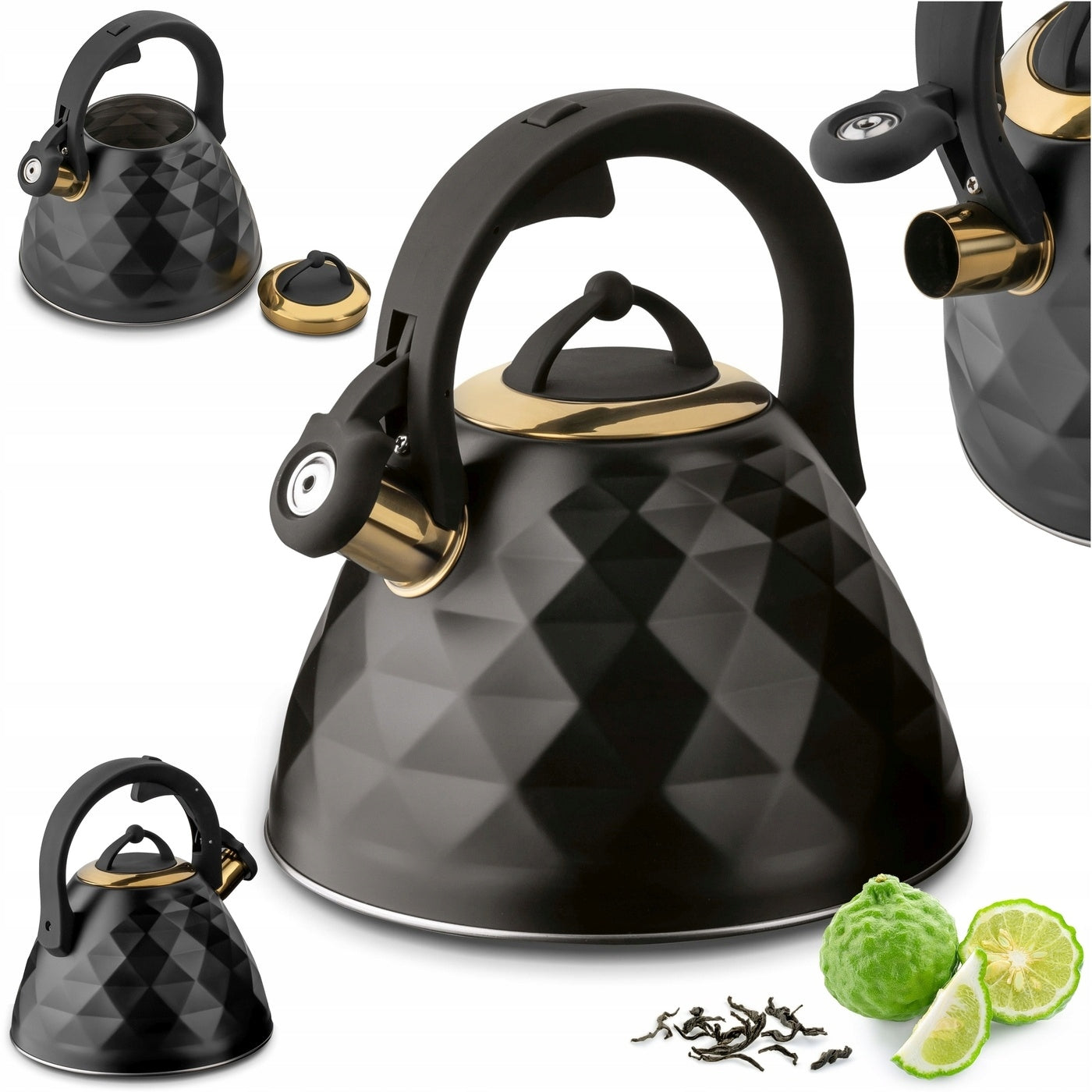GAS KETTLE INDUCTION Traditional with WHISTLE Stainless Tadar Crystal 3L