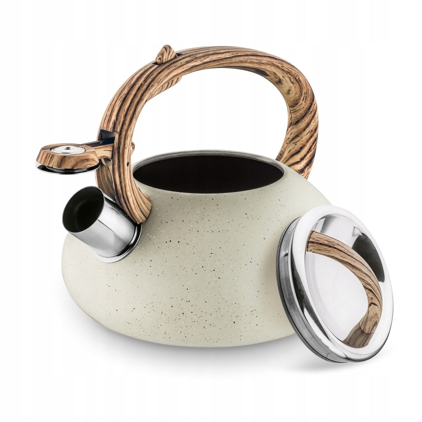 GAS KETTLE INDUCTION with WHISTLE Creamy Tadar Vita Cream Marble 2 l Packaging status original