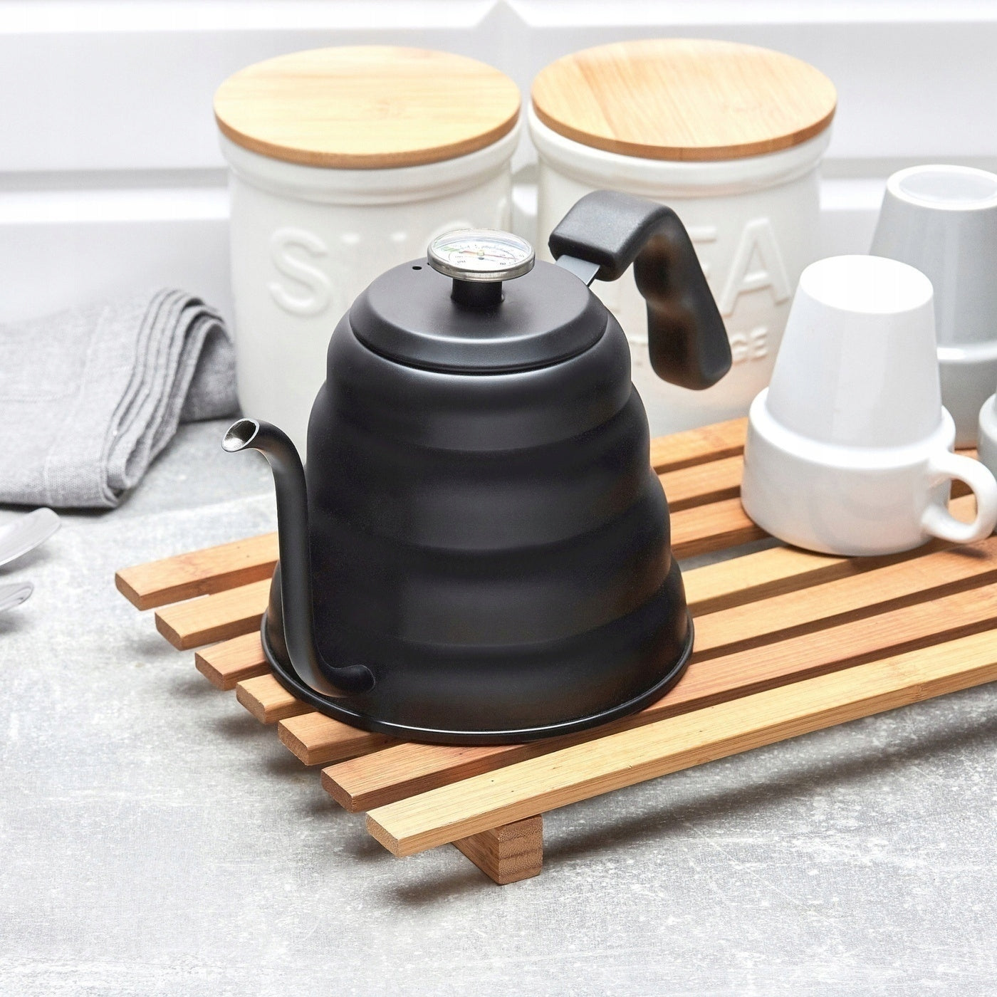 GAS KETTLE Induction with THERMOMETER Watering can Konighoffer Barista 1,2 l Brand Konighoffer